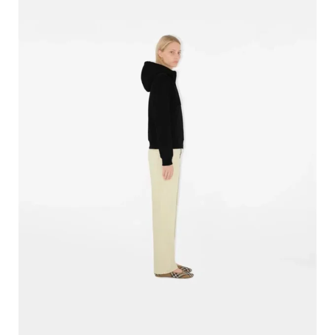 Felpa con cappuccio e zip in cotone Check Label