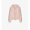 Felpa con cappuccio e zip in cotone con bordi a quadri