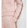 Felpa con cappuccio e zip in cotone con bordi a quadri