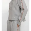 Felpa con cappuccio e zip in cotone con bordi a quadri