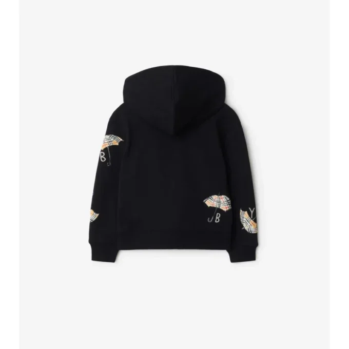 Felpa con cappuccio e zip in cotone con logo Umbrella