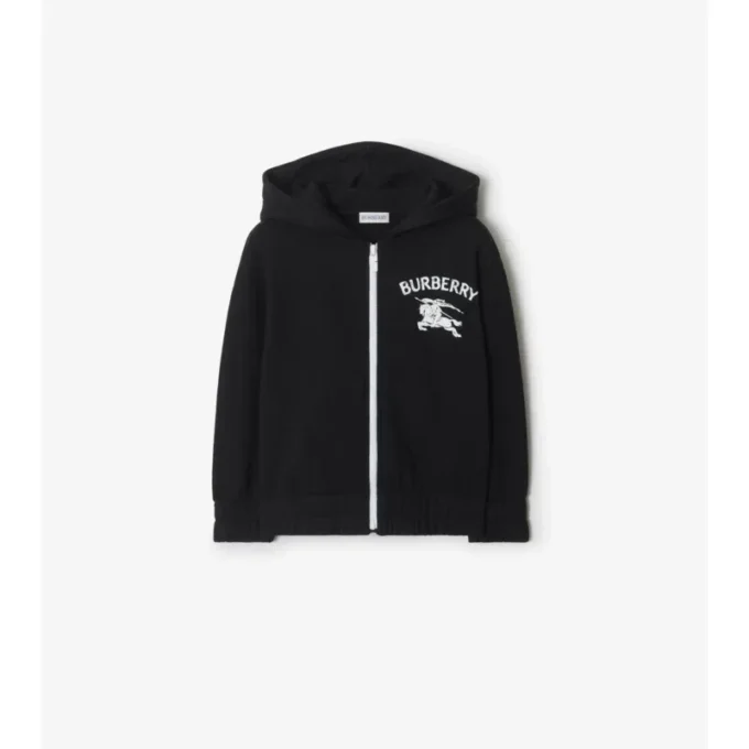 Felpa con cappuccio e zip in cotone EKD