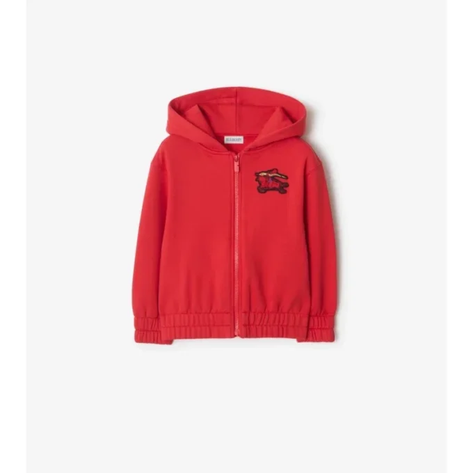 Felpa con cappuccio e zip in cotone EKD