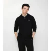 Felpa con cappuccio e zip in lana