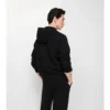 Felpa con cappuccio e zip in lana