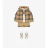 Felpa con cappuccio e zip in lana a quadri