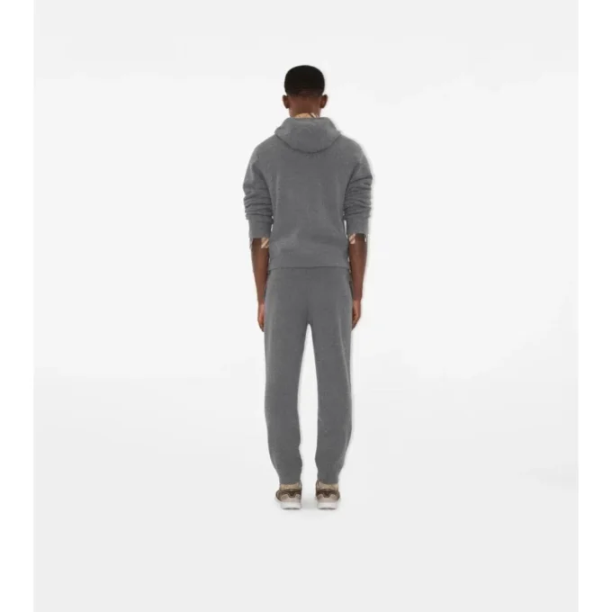 Felpa con cappuccio e zip in misto cashmere