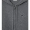 Felpa con cappuccio e zip in misto cashmere