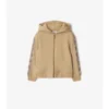 Felpa con cappuccio in cotone a quadri con zip