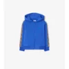 Felpa con cappuccio in cotone a quadri con zip