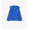Felpa con cappuccio in cotone a quadri con zip
