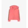 Felpa con cappuccio in cotone a quadri con zip