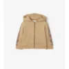 Felpa con cappuccio in cotone a quadri con zip