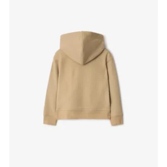 Felpa con cappuccio in cotone a quadri con zip