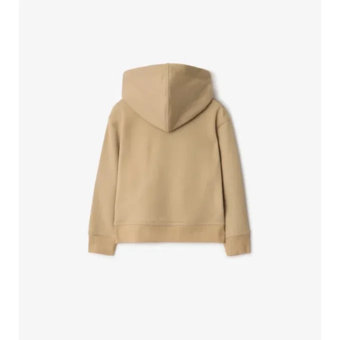 Felpa con cappuccio in cotone a quadri con zip