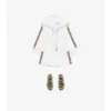 Felpa con cappuccio in cotone a quadri con zip