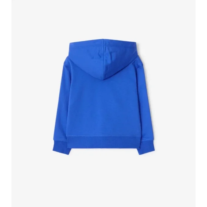 Felpa con cappuccio in cotone a quadri con zip