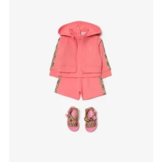 Felpa con cappuccio in cotone a quadri con zip