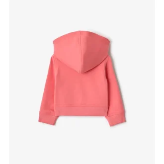 Felpa con cappuccio in cotone a quadri con zip