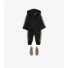 Felpa con cappuccio in cotone a quadri con zip