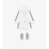 Felpa con cappuccio in cotone a quadri con zip
