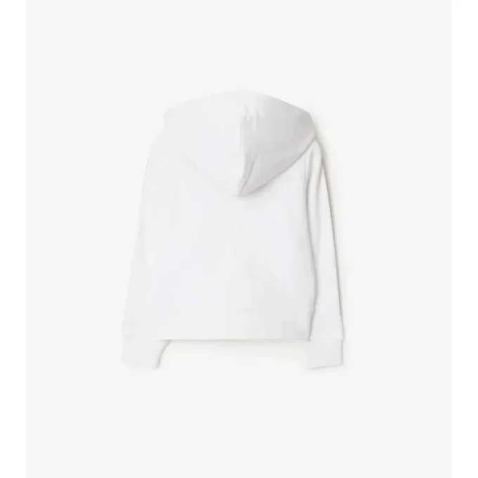 Felpa con cappuccio in cotone a quadri con zip