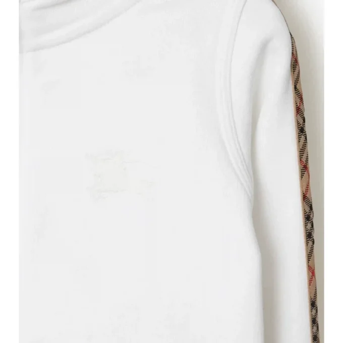 Felpa con cappuccio in cotone a quadri con zip