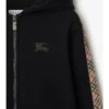 Felpa con cappuccio in cotone a quadri con zip
