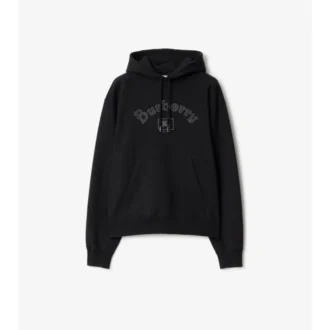 Felpa con cappuccio in cotone con logo gotico