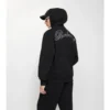 Felpa con cappuccio in cotone con logo in corsivo e zip