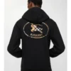 Felpa con cappuccio in cotone con stampa a quadri e zip