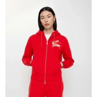 Felpa con cappuccio in cotone con zip