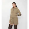 Felpa con cappuccio in lana e cashmere con toppa a quadri