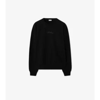 Felpa in cotone con logo in corsivo