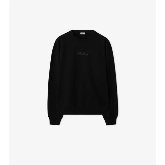 Felpa in cotone con logo in corsivo