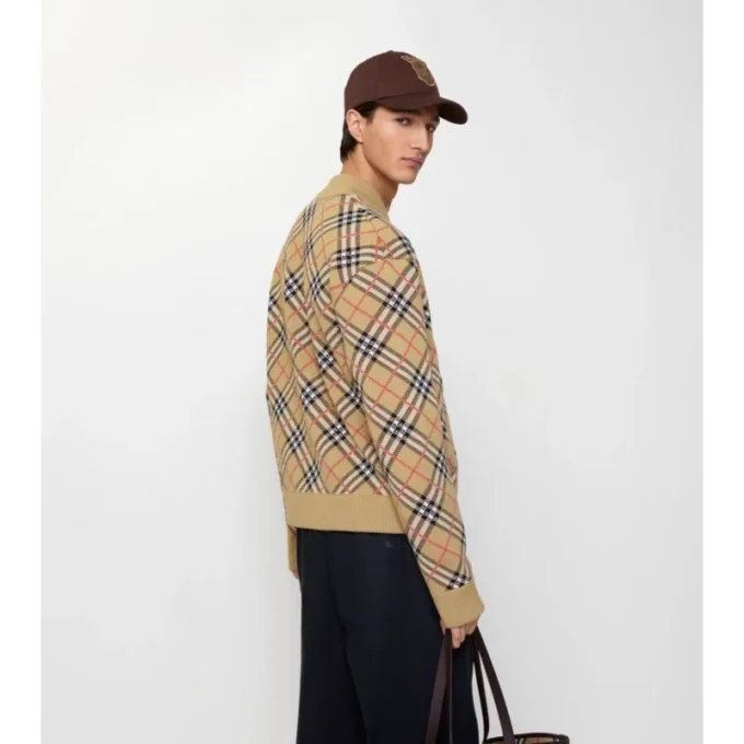 Giacca bomber in cotone e lana a quadri