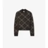 Giacca bomber in lana e cashmere con motivo a quadri