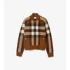 Giacca bomber in lana e cashmere con motivo a quadri
