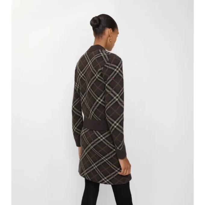 Giacca bomber in lana e cashmere con motivo a quadri