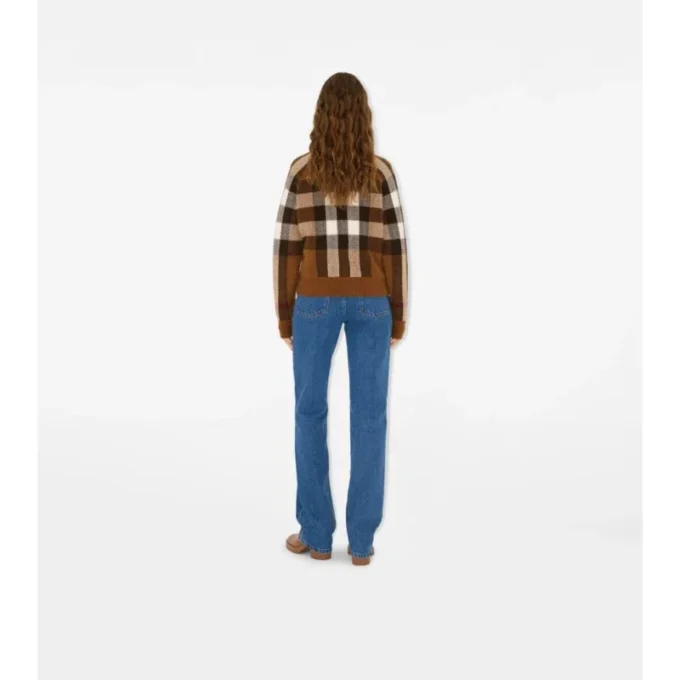 Giacca bomber in lana e cashmere con motivo a quadri