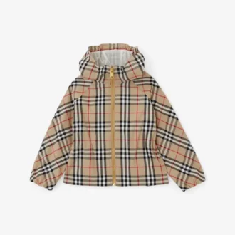 Giacca con cappuccio in cotone Vintage Check