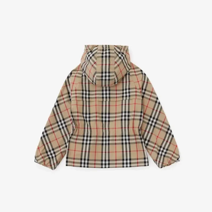 Giacca con cappuccio in cotone Vintage Check