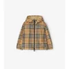 Giacca con cappuccio in nylon a quadri