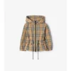 Giacca con cappuccio in nylon a quadri
