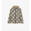 Giacca con cappuccio in nylon a quadri
