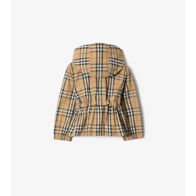 Giacca con cappuccio in nylon a quadri