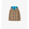 Giacca con cappuccio in nylon a quadri reversibile