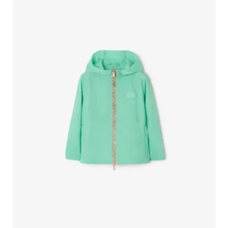 Giacca con cappuccio in nylon con nastro a quadri