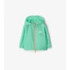 Giacca con cappuccio in nylon con nastro a quadri