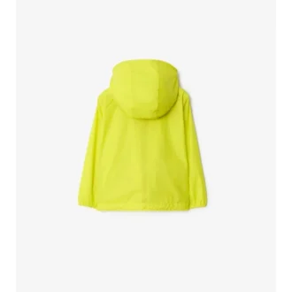 Giacca con cappuccio in nylon con nastro a quadri